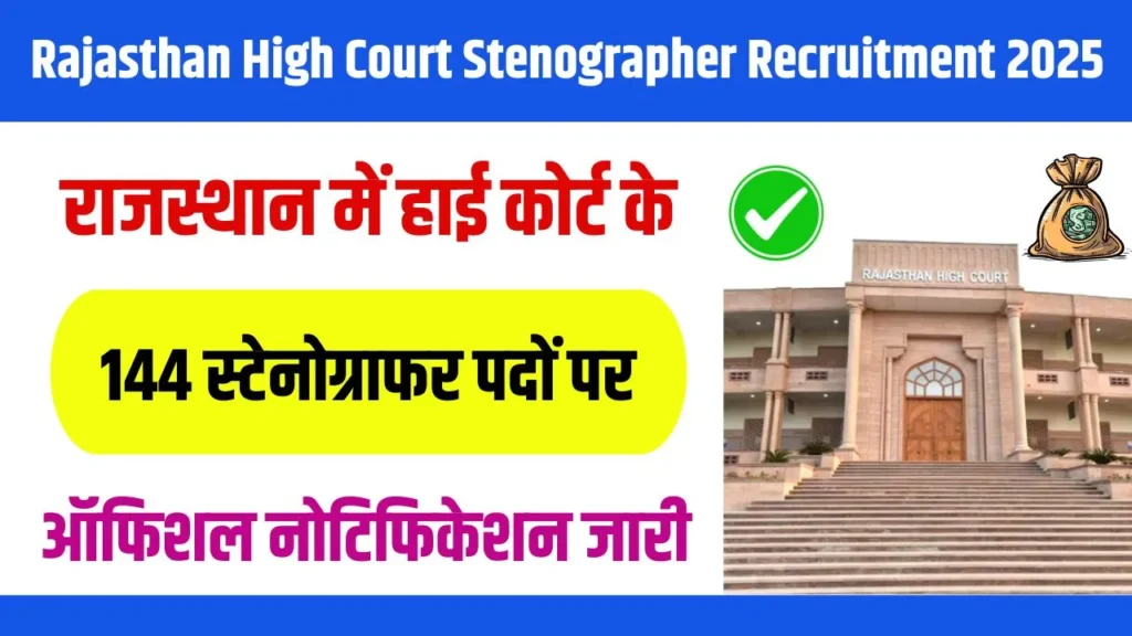 Rajasthan High Court Stenographer Recruitment 2025 